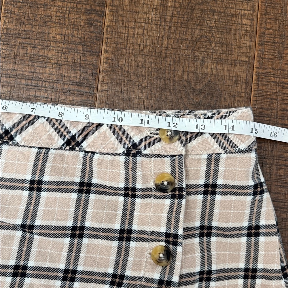 H&M Plaid Mini Skirt in Beige Tan Black - Picture 4 of 7